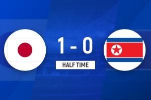 半场-U23日本1-0朝鲜U23 布莱恩·世雄单刀破门崔国抽射造险